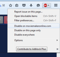 Desactivar Adblock Plus para moviemakeronline.com en Firefox
