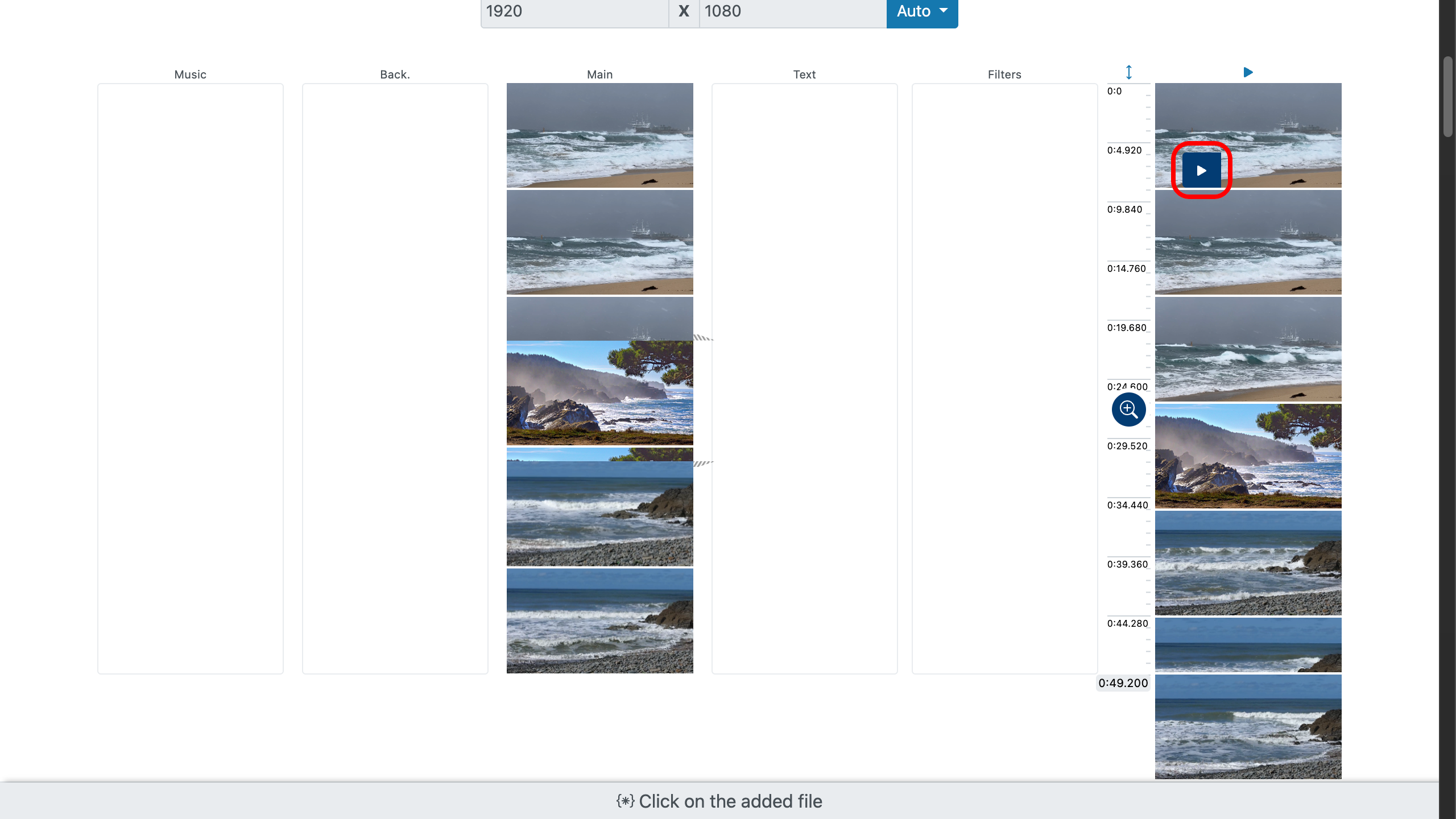Unir videos sin transiciones - vista previa