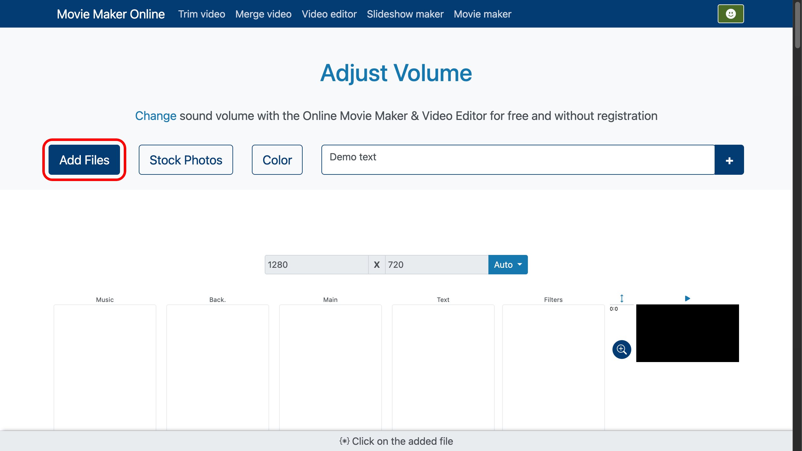 Subir archivo de video o audio para ajustar volumen