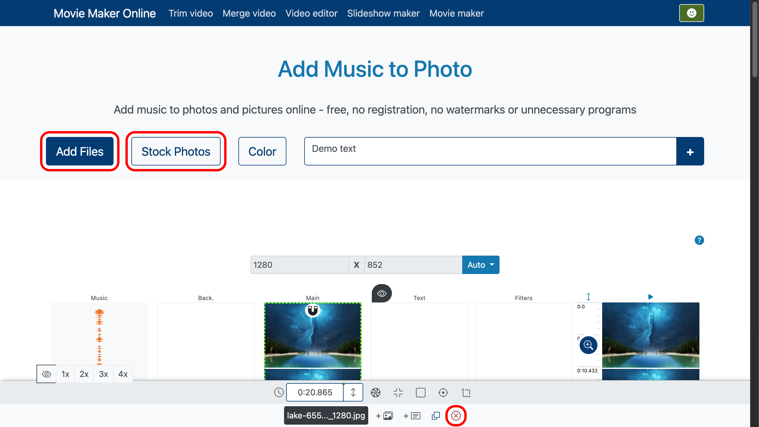 Paso 1. Subir fotos, imágenes y música